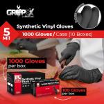 Black Vinyl Exam Gloves, Powder Free, Latex Free