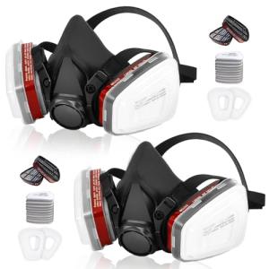 2 Pack Respirator Gas Masks with 6001 Filters
