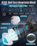 2 Pack Respirator Gas Masks with 6001 Filters