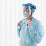Blue Disposable Isolation Gown, Large, Pack of 100