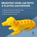 Dachshund Test Tube Rack for 10 Tubes - Yellow