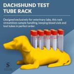 Dachshund Test Tube Rack for 10 Tubes - Yellow