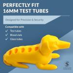 Dachshund Test Tube Rack for 10 Tubes - Yellow