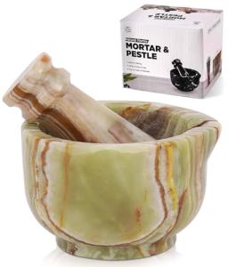 Green Marble Mortar and Pestle Set - 3 Inch