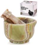 Green Marble Mortar and Pestle Set - 3 Inch