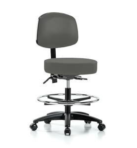 Height Adjustable Doctor's Stool with Back Support