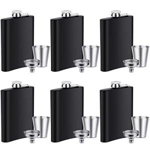 Stainless Steel Flask Set with 6 Shot Glasses