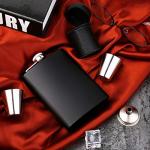 Stainless Steel Flask Set with 6 Shot Glasses