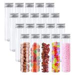 20 Clear Plastic Test Tubes with Caps - 115ml