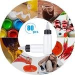 80-Pack Plastic Squeeze Bottles with Twist Caps