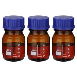 3 Pack 100ml Borosilicate Glass Storage Bottles