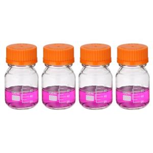 PATIKIL 100ml Borosilicate Glass Storage Bottles - 4 Pack