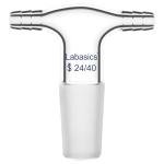 Labasics Glass T-Shape Vacuum Adapter with Dual Inlet