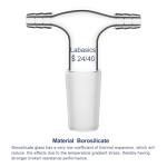 Labasics Glass T-Shape Vacuum Adapter with Dual Inlet