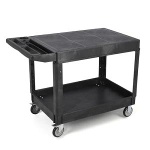 Heavy Duty Plastic Utility Service Cart, 2 Tier