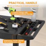 Heavy Duty Plastic Utility Service Cart, 2 Tier