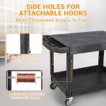 Heavy Duty Plastic Utility Service Cart, 2 Tier