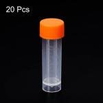 5mL Plastic Test Tubes with Screw Caps, 20 Pack