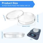 30 Pcs Sterile Petri Dishes with Lids