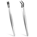 PVC Coated Rubber Tipped Precision Tweezers Set