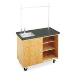 Mobile Lab Table with UV Finish and Laminate Top