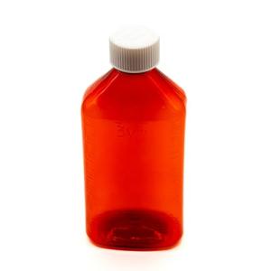 Amber Oval Pharmacy Bottles 8 oz, 50 Pack