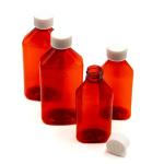Amber Oval Pharmacy Bottles 8 oz, 50 Pack