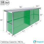 AmGood Stainless Steel Work Table with Open Base