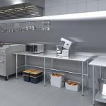 AmGood Stainless Steel Work Table with Open Base