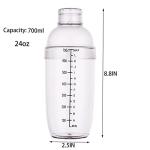 Cedilis 4 Pack Clear Cocktail Shakers with Caps