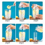 Cedilis 4 Pack Clear Cocktail Shakers with Caps