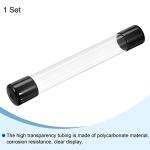Clear Round Plastic Tubing with Rubber Caps - 12 Inch