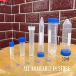 10 Pack 50ml Plastic Vial Tubes with Caps