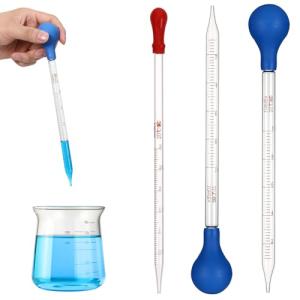 3-Pack 10ml Glass Pipettes with Rubber Bulb