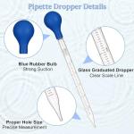 3-Pack 10ml Glass Pipettes with Rubber Bulb