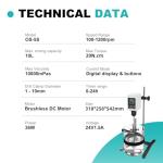 JOANLAB Digital Overhead Stirrer Mixer 10L Capacity