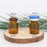 Amber Glass Vials 3ml - 100 Pack with Caps