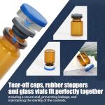 Amber Glass Vials 3ml - 100 Pack with Caps
