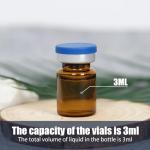Amber Glass Vials 3ml - 100 Pack with Caps