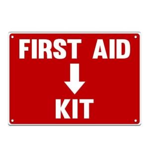 Durable Plastic First Aid Safety Sign, 7 x 10 Inch