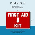 Durable Plastic First Aid Safety Sign, 7 x 10 Inch