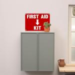 Durable Plastic First Aid Safety Sign, 7 x 10 Inch