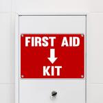 Durable Plastic First Aid Safety Sign, 7 x 10 Inch