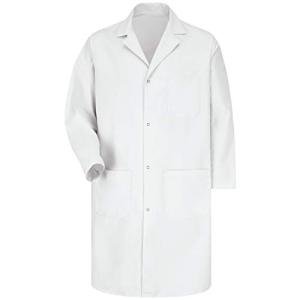 White Lab Coat with Pockets for Men, Large