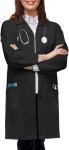 Women's Black Long Sleeve Lab Coat, Small