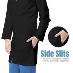 Women's Black Long Sleeve Lab Coat, Small