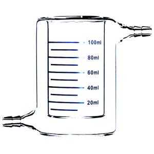 100ml Jacketed Glass Beaker with Reaction Flask