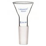 Glass Short Stem Powder Funnel, 50mm Top, 24/40 Joint