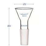 Glass Short Stem Powder Funnel, 50mm Top, 24/40 Joint