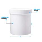 Wide-Mouth Plastic Jar with Cap, 16 oz, 70 Pack